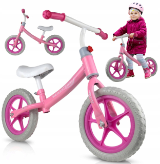 Stator U547 balančný bicykel 12" biela, ružová